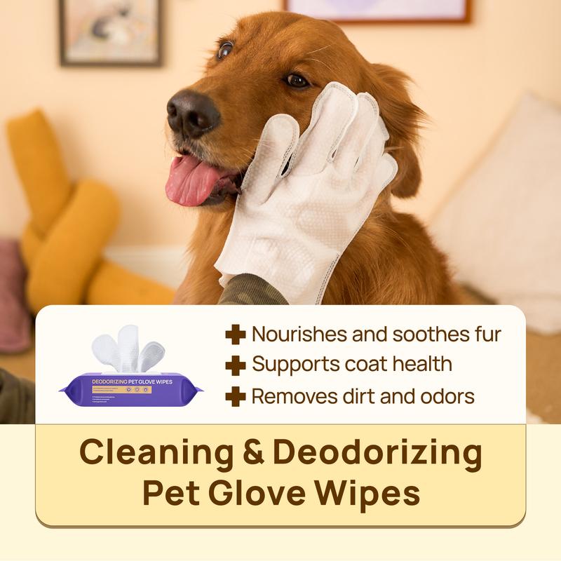 Pawse USA® Plant-Based Pet Bathing Glove Wipes (20 pcs)